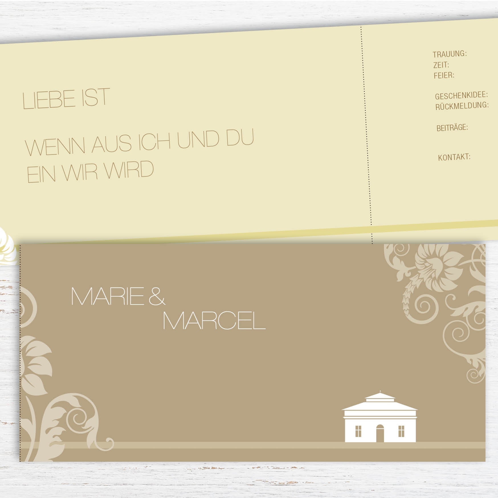 Einladungskarte zur Hochzeit: Pavillon Individuelle Einladung